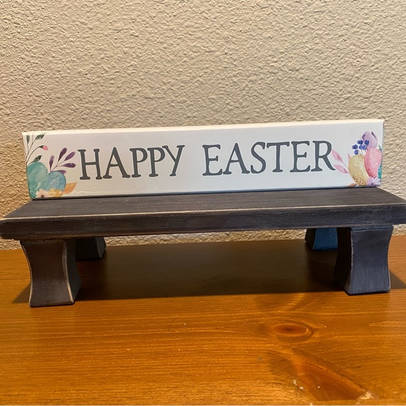 Happy Easter Wood Tabletop Sign, Farmhouse Easter Sign, Floral Happy Easter Sign - Picture 9 of 11